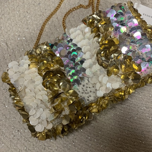 Anthropologie sequin crossbody clutch purse wtags - Picture 9 of 11